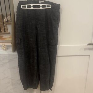 Womens Black/Gray Cargo Pants